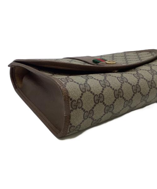 GUCCI（グッチ）GUCCI (グッチ) クラッチバッグ ベージュ×ブラウンの古着・服飾アイテム
