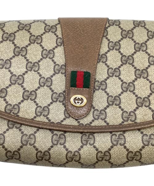 GUCCI（グッチ）GUCCI (グッチ) クラッチバッグ ベージュ×ブラウンの古着・服飾アイテム