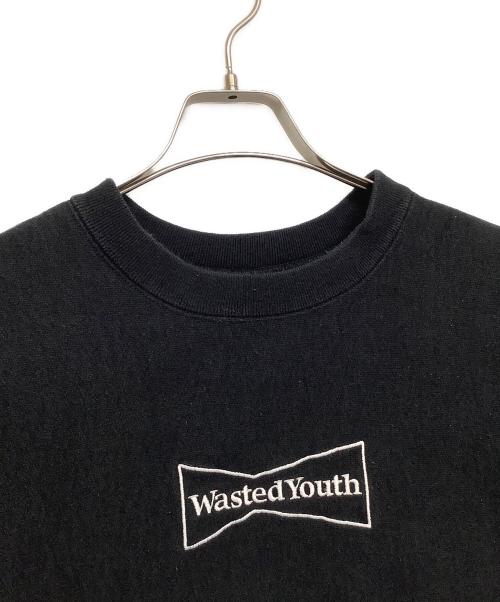 WASTED YOUTH（ウェイステッドユース）Wasted Youth (ウェイステッドユース) ロゴ刺繍スウェット ブラック サイズ:Mの古着・服飾アイテム