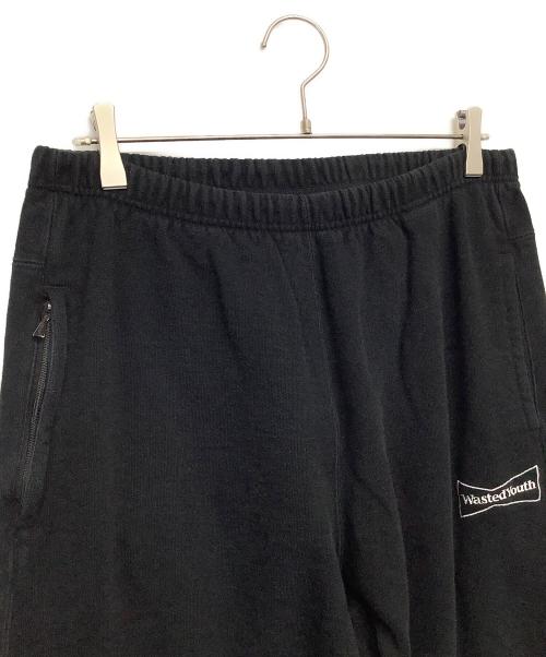 WASTED YOUTH（ウェイステッドユース）WASTED YOUTH (ウェイステッドユース) ロゴ刺繍スウェットパンツ ブラック サイズ:XLの古着・服飾アイテム