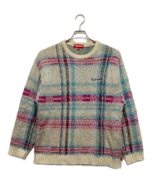 SUPREME（シュプリーム）Supreme (シュプリーム) 厚手ニット ベージュ×ピンク サイズ:Mの古着・服飾アイテム