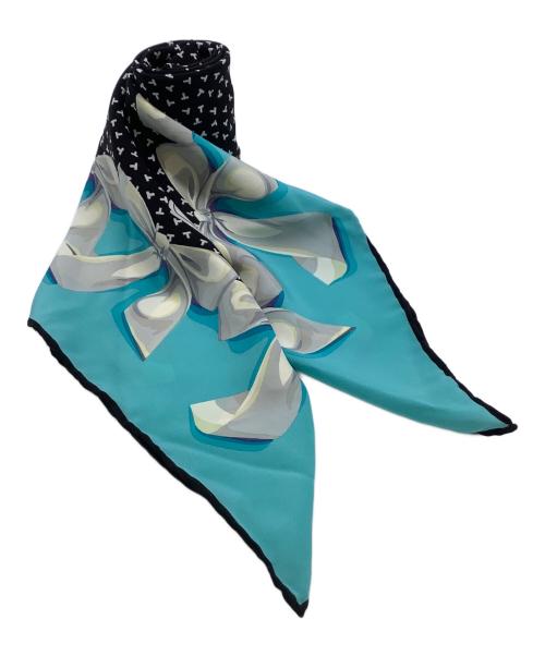 TIFFANY & Co.（ティファニー アンド コー）TIFFANY & Co. (ティファニー アンド コー) シルクスカーフ ブルー×ブラックの古着・服飾アイテム