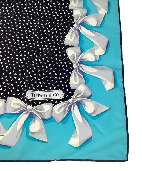 TIFFANY & Co.（ティファニー アンド コー）TIFFANY & Co. (ティファニー アンド コー) シルクスカーフ ブルー×ブラックの古着・服飾アイテム