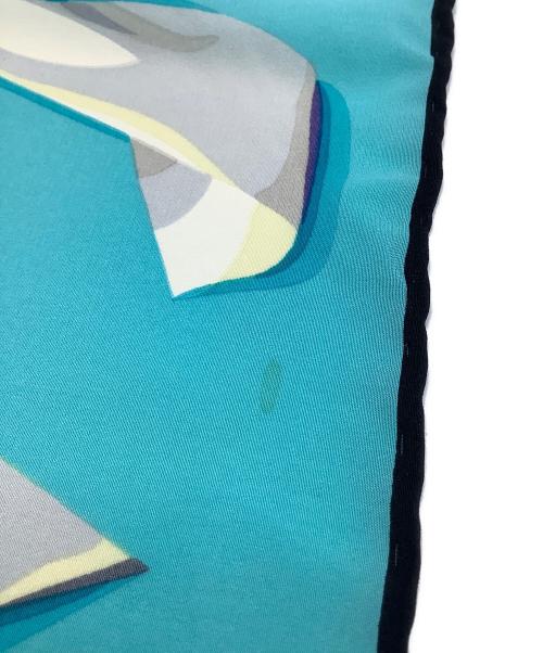 TIFFANY & Co.（ティファニー アンド コー）TIFFANY & Co. (ティファニー アンド コー) シルクスカーフ ブルー×ブラックの古着・服飾アイテム