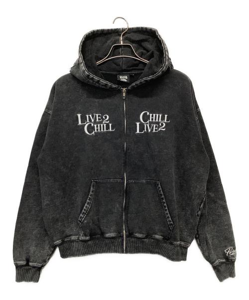 Chillin（チリン）Chillin (チリン) BLACKANNY (ブラックアニー) ジップパーカー グレー サイズ:Mの古着・服飾アイテム