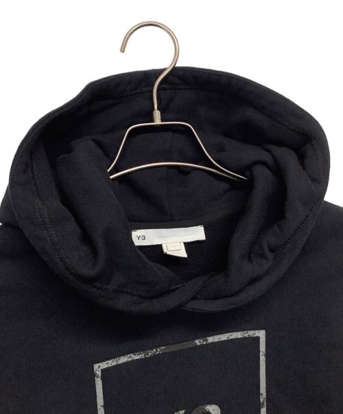 adidas（アディダス）adidas (アディダス) Y-3 (ワイスリー) U SQUARE LABEL GRAPHIC HOODIE ブラック サイズ:Mの古着・服飾アイテム