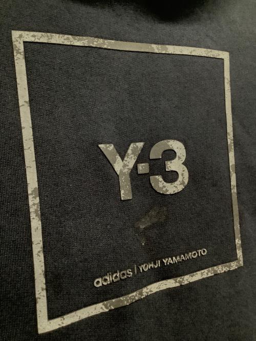 adidas（アディダス）adidas (アディダス) Y-3 (ワイスリー) U SQUARE LABEL GRAPHIC HOODIE ブラック サイズ:Mの古着・服飾アイテム