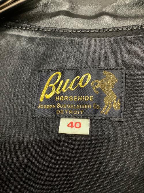 Buco（ブコ）Buco (ブコ) ホースハイドシングルレザージャケット ブラック サイズ:40の古着・服飾アイテム
