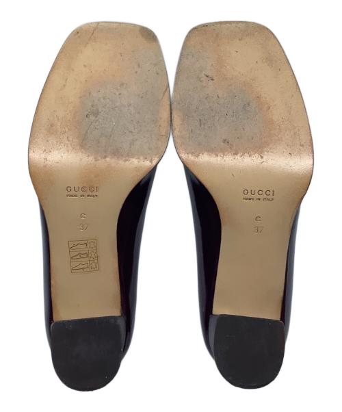 GUCCI（グッチ）GUCCI (グッチ) オープントゥーパンプス パープル サイズ:37の古着・服飾アイテム