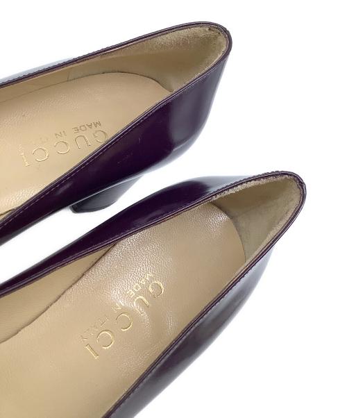 GUCCI（グッチ）GUCCI (グッチ) オープントゥーパンプス パープル サイズ:37の古着・服飾アイテム