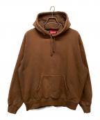 SUPREMEシュプリーム）の古着「satin applique hooded sweatshirt」｜ブラウン