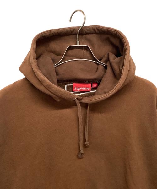 SUPREME（シュプリーム）Supreme (シュプリーム) satin applique hooded sweatshirt ブラウン サイズ:Mの古着・服飾アイテム