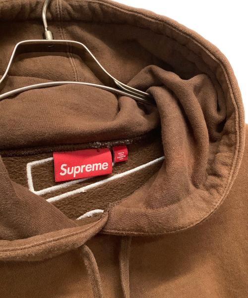 SUPREME（シュプリーム）Supreme (シュプリーム) satin applique hooded sweatshirt ブラウン サイズ:Mの古着・服飾アイテム