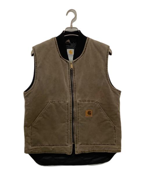 CarHartt（カーハート）CarHartt (カーハート) ダックベスト ブラウン×ブラック サイズ:Mの古着・服飾アイテム