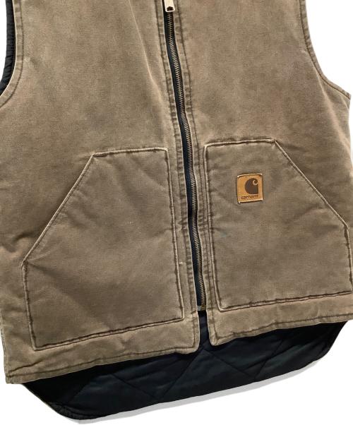 CarHartt（カーハート）CarHartt (カーハート) ダックベスト ブラウン×ブラック サイズ:Mの古着・服飾アイテム