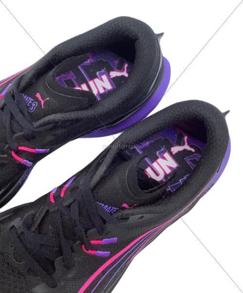 PUMA（プーマ）PUMA (プーマ) ランニングシューズ ブラック×パープル サイズ:26.5の古着・服飾アイテム