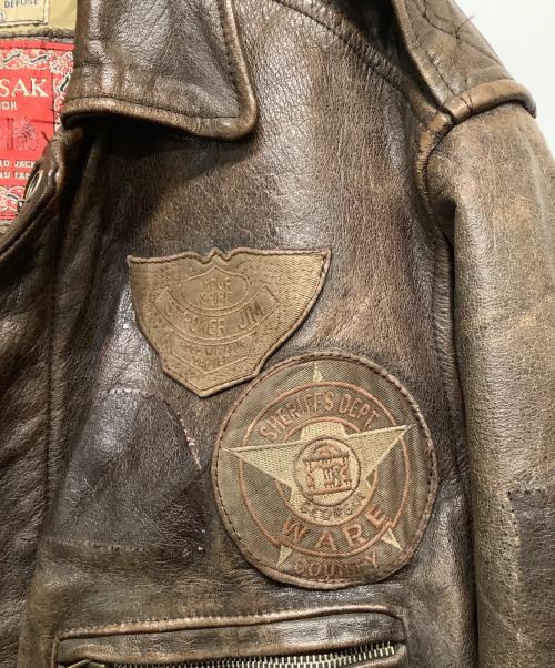 KUDSAK（ケーユーディーエスエーケー）KUDSAK (ケーユーディーエスエーケー) レザージャケット ブラウン サイズ:XLの古着・服飾アイテム