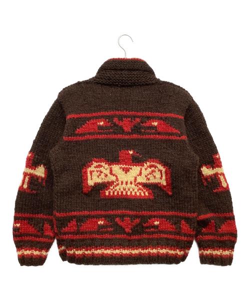 CANADIAN SWEATER（カナディアンセーター）CANADIAN SWEATER (カナディアンセーター) 厚手カーディガン レッド×ブラウン サイズ:38 未使用品の古着・服飾アイテム