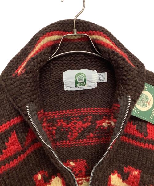 CANADIAN SWEATER（カナディアンセーター）CANADIAN SWEATER (カナディアンセーター) 厚手カーディガン レッド×ブラウン サイズ:38 未使用品の古着・服飾アイテム