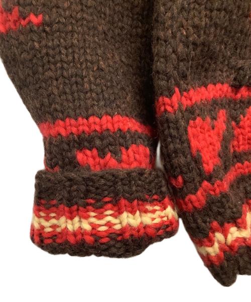 CANADIAN SWEATER（カナディアンセーター）CANADIAN SWEATER (カナディアンセーター) 厚手カーディガン レッド×ブラウン サイズ:38 未使用品の古着・服飾アイテム