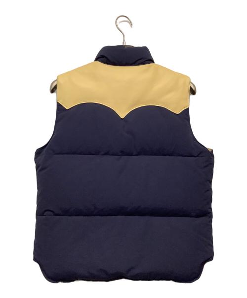 SUGAR CANE（シュガーケーン）SUGAR CANE (シュガーケーン) レザーヨークダウンベスト ネイビー×ベージュ サイズ:Mの古着・服飾アイテム