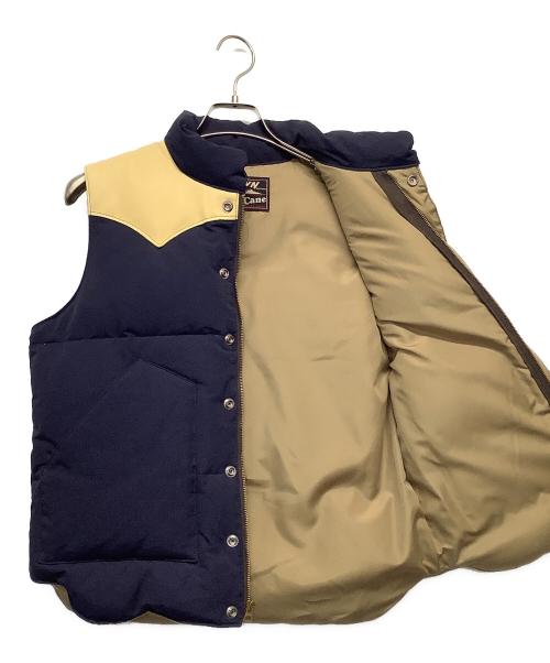 SUGAR CANE（シュガーケーン）SUGAR CANE (シュガーケーン) レザーヨークダウンベスト ネイビー×ベージュ サイズ:Mの古着・服飾アイテム