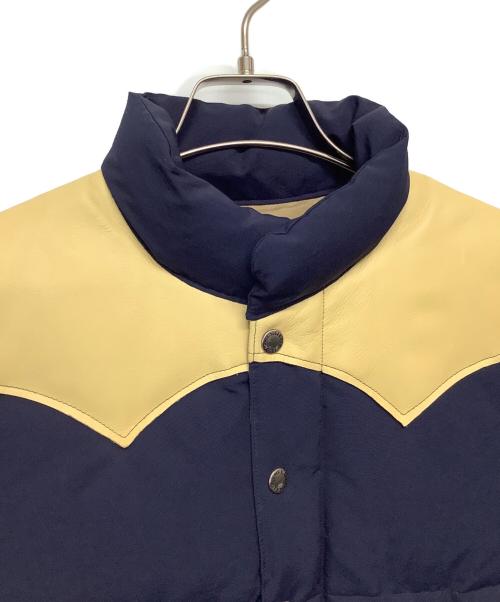 SUGAR CANE（シュガーケーン）SUGAR CANE (シュガーケーン) レザーヨークダウンベスト ネイビー×ベージュ サイズ:Mの古着・服飾アイテム