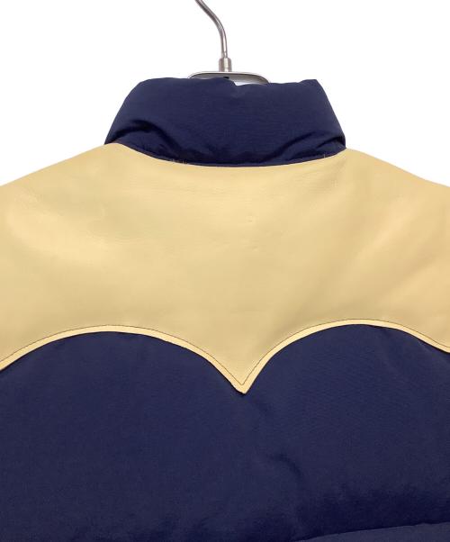SUGAR CANE（シュガーケーン）SUGAR CANE (シュガーケーン) レザーヨークダウンベスト ネイビー×ベージュ サイズ:Mの古着・服飾アイテム