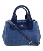 COACHコーチ）の古着「カーリー キャリーオール バッグ・シグネチャー デニム」｜インディゴ