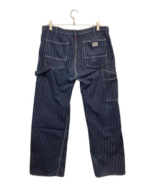 THE FLAT HEAD（ザ・フラットヘッド）THE FLAT HEAD (ザ・フラットヘッド) ストライプパンツ ネイビー サイズ:36の古着・服飾アイテム