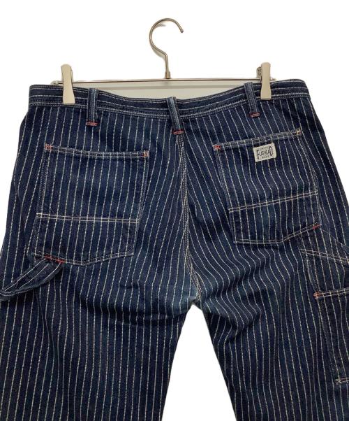 THE FLAT HEAD（ザ・フラットヘッド）THE FLAT HEAD (ザ・フラットヘッド) ストライプパンツ ネイビー サイズ:36の古着・服飾アイテム