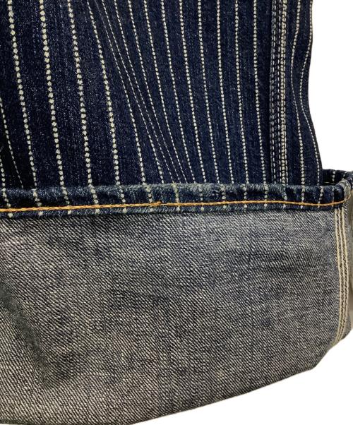 THE FLAT HEAD（ザ・フラットヘッド）THE FLAT HEAD (ザ・フラットヘッド) ストライプパンツ ネイビー サイズ:36の古着・服飾アイテム