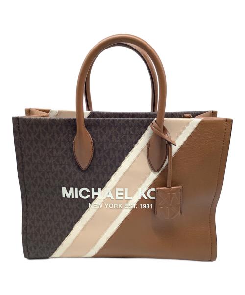 MICHAEL KORS（マイケル・コース）MICHAEL KORS (マイケル・コース) 2WAYトートバッグ ブラウン×ベージュの古着・服飾アイテム