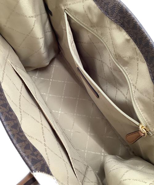 MICHAEL KORS（マイケル・コース）MICHAEL KORS (マイケル・コース) 2WAYトートバッグ ブラウン×ベージュの古着・服飾アイテム