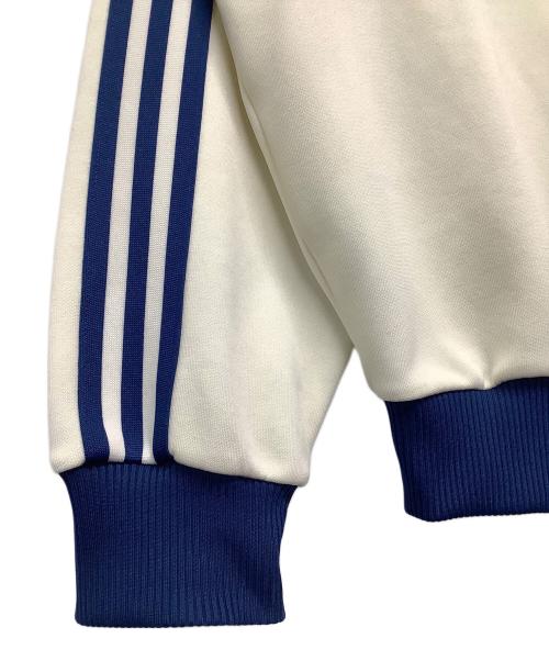 adidas（アディダス）adidas (アディダス) トラックジャケット　アディダス　デサント アイボリー×ブルー サイズ:3号の古着・服飾アイテム