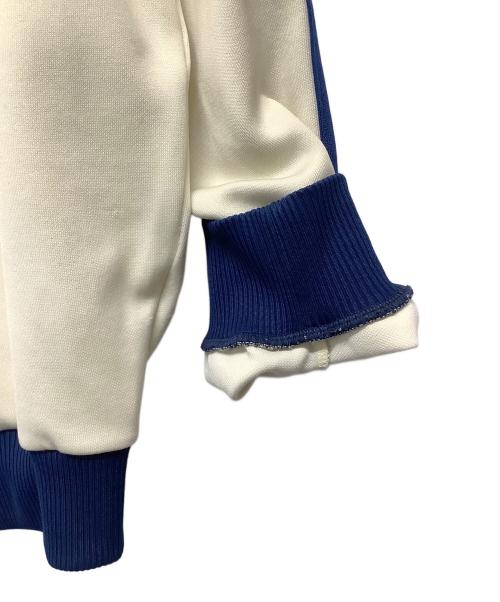 adidas（アディダス）adidas (アディダス) トラックジャケット　アディダス　デサント アイボリー×ブルー サイズ:3号の古着・服飾アイテム