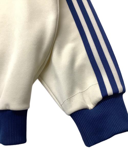 adidas（アディダス）adidas (アディダス) トラックジャケット　アディダス　デサント アイボリー×ブルー サイズ:3号の古着・服飾アイテム