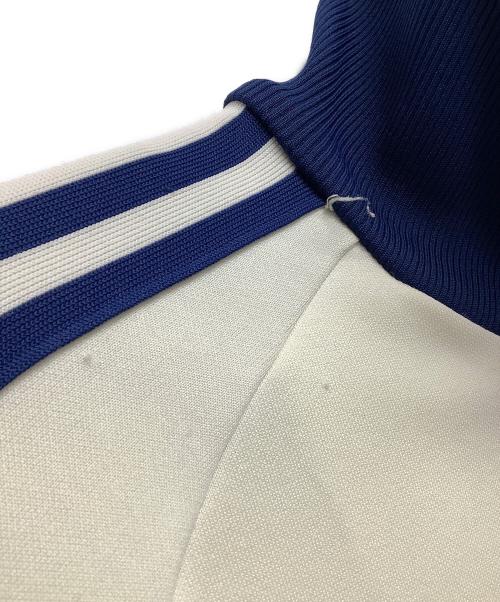 adidas（アディダス）adidas (アディダス) トラックジャケット　アディダス　デサント アイボリー×ブルー サイズ:3号の古着・服飾アイテム
