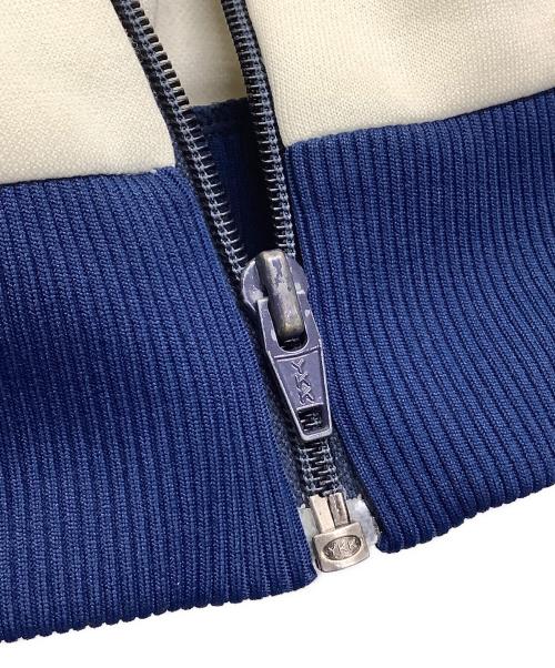 adidas（アディダス）adidas (アディダス) トラックジャケット　アディダス　デサント アイボリー×ブルー サイズ:3号の古着・服飾アイテム
