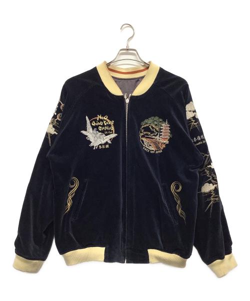 爆裂爛漫娘（バクレツランマンムスメ）爆裂爛漫娘 (バクレツランマンムスメ) スカジャン ネイビー×グレー サイズ:44の古着・服飾アイテム