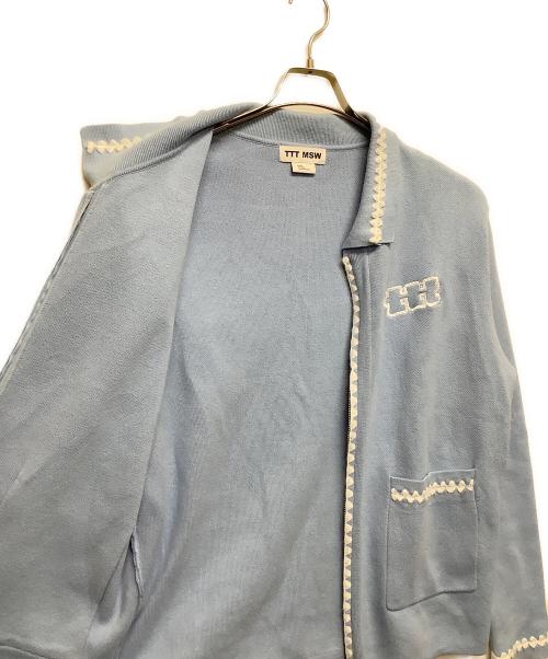 TTT MSW（ティー）TTT MSW (ティー) ニットジャケット ブルー サイズ:Mサイズの古着・服飾アイテム