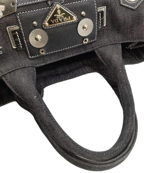 PRADA（プラダ）PRADA (プラダ) デニムロボットカナパハンドバッグ ブラックの古着・服飾アイテム