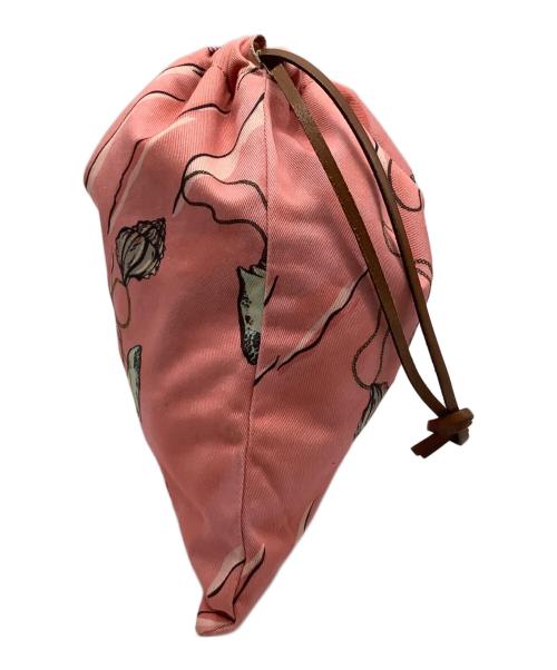 LOEWE（ロエベ）LOEWE (ロエベ) ドローストリングポーチ ピンクの古着・服飾アイテム
