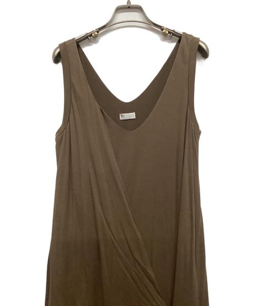 BRUNELLO CUCINELLI（ブルネロクチネリ）BRUNELLO CUCINELLI (ブルネロクチネリ) ノースリーブ・キャミソールワンピース ブラウン サイズ:Mの古着・服飾アイテム