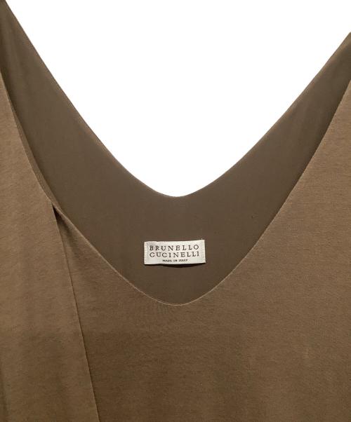 BRUNELLO CUCINELLI（ブルネロクチネリ）BRUNELLO CUCINELLI (ブルネロクチネリ) ノースリーブ・キャミソールワンピース ブラウン サイズ:Mの古着・服飾アイテム