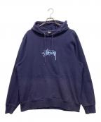 stussyステューシー）の古着「プルオーバーパーカー」｜ネイビー