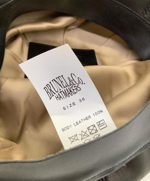 brunel&co（ブルーネル）brunel&co (ブルーネル) レザーベレー帽 ブラック サイズ:36の古着・服飾アイテム