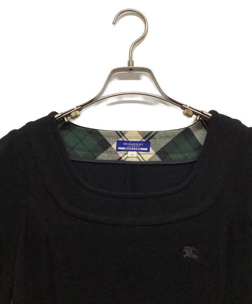 BURBERRY BLUE LABEL（バーバリー ブルー レーベル）BURBERRY BLUE LABEL (バーバリー ブルー レーベル) 半袖ワンピース ブラック×グリーン サイズ:38の古着・服飾アイテム