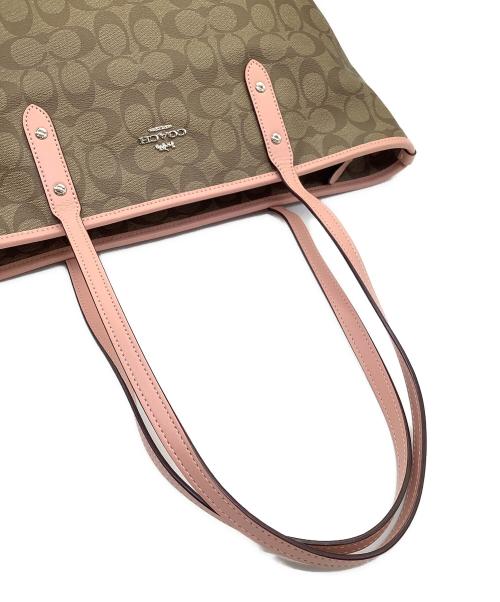 COACH（コーチ）COACH (コーチ) トートバッグ ベージュ×ピンクの古着・服飾アイテム