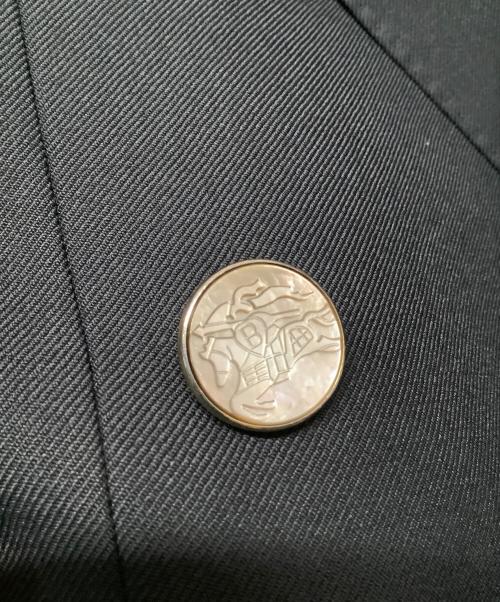Burberry's（バーバリー）Burberry's (バーバリー) シェルボタンテーラードジャケット ネイビー サイズ:92−80−170 A5の古着・服飾アイテム